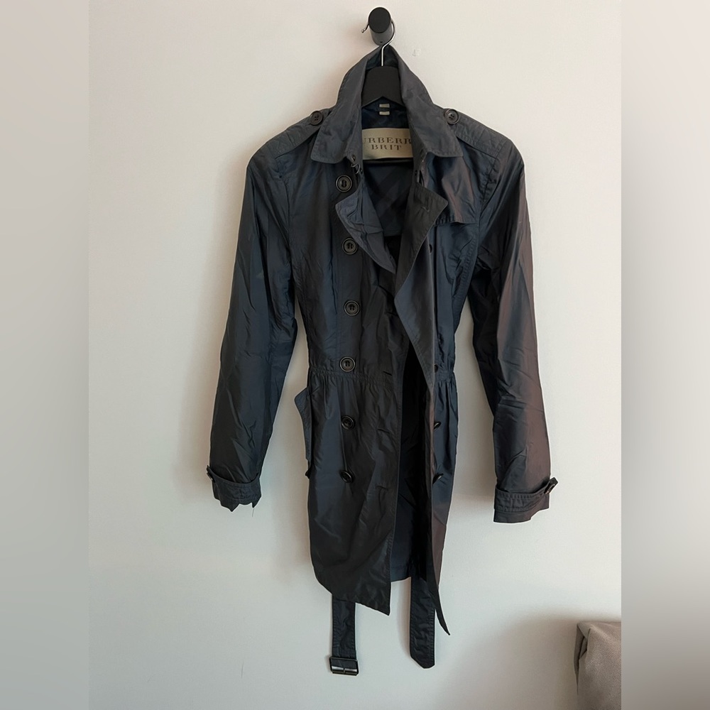 Burberry Brit Trench Coat in Dark Blue Size 6US